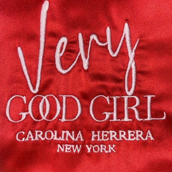 Carolina Herrera Good Gild Custom Red Polyester Bomber Jacket Zip Pockets Sz M/L - Picture 8 of 16